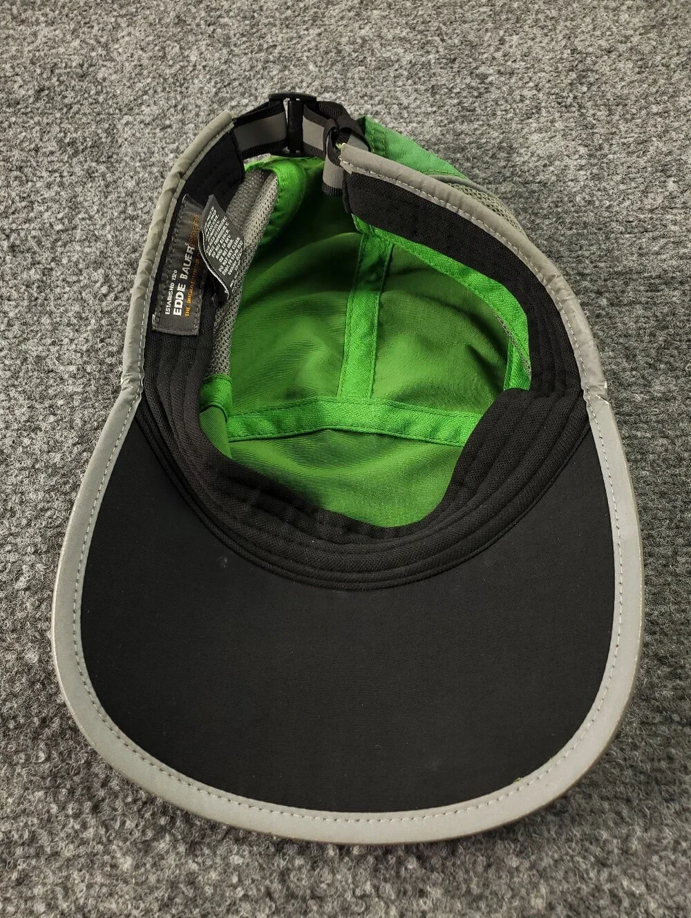 Eddie Bauer Sport Nylon Trail Running Cap One Size Green Mesh Vented 5 Panel